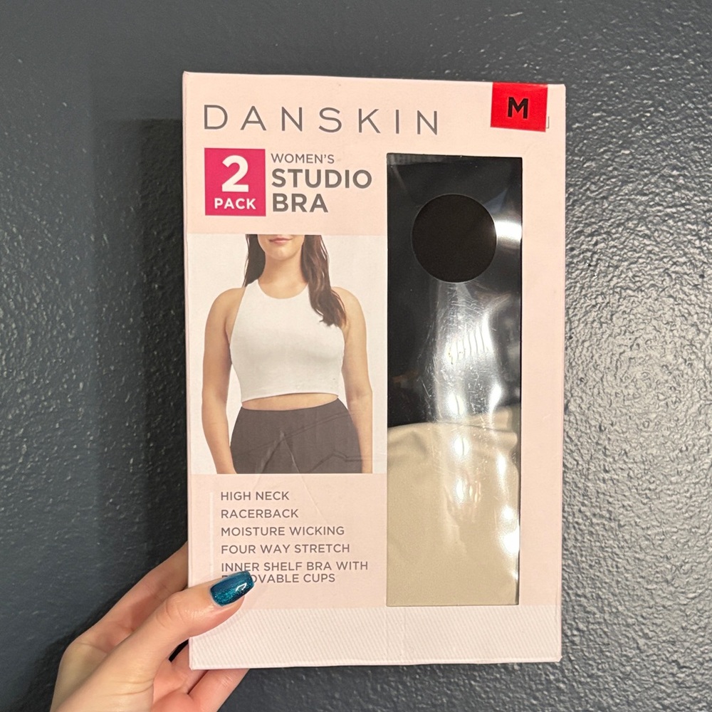 Danskin Women's Studio Bra 2-Pack - Black & Beige